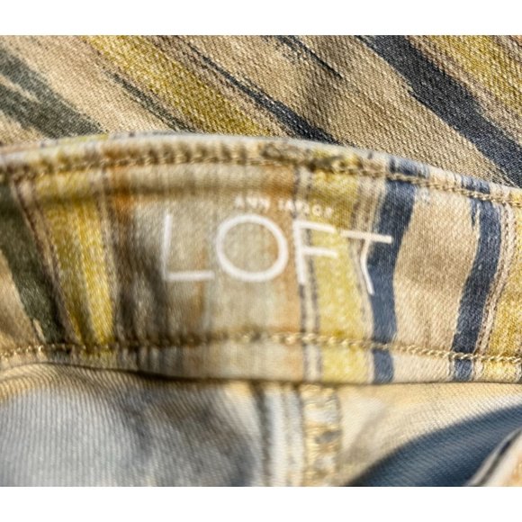 Ann Taylor Loft Pants Womens Striped 27/4 Curvy Skinny Ankle - Picture 4 of 6
